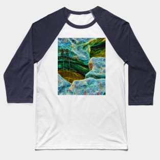 Abstract vibrant rocks and rock pool Baseball T-Shirt